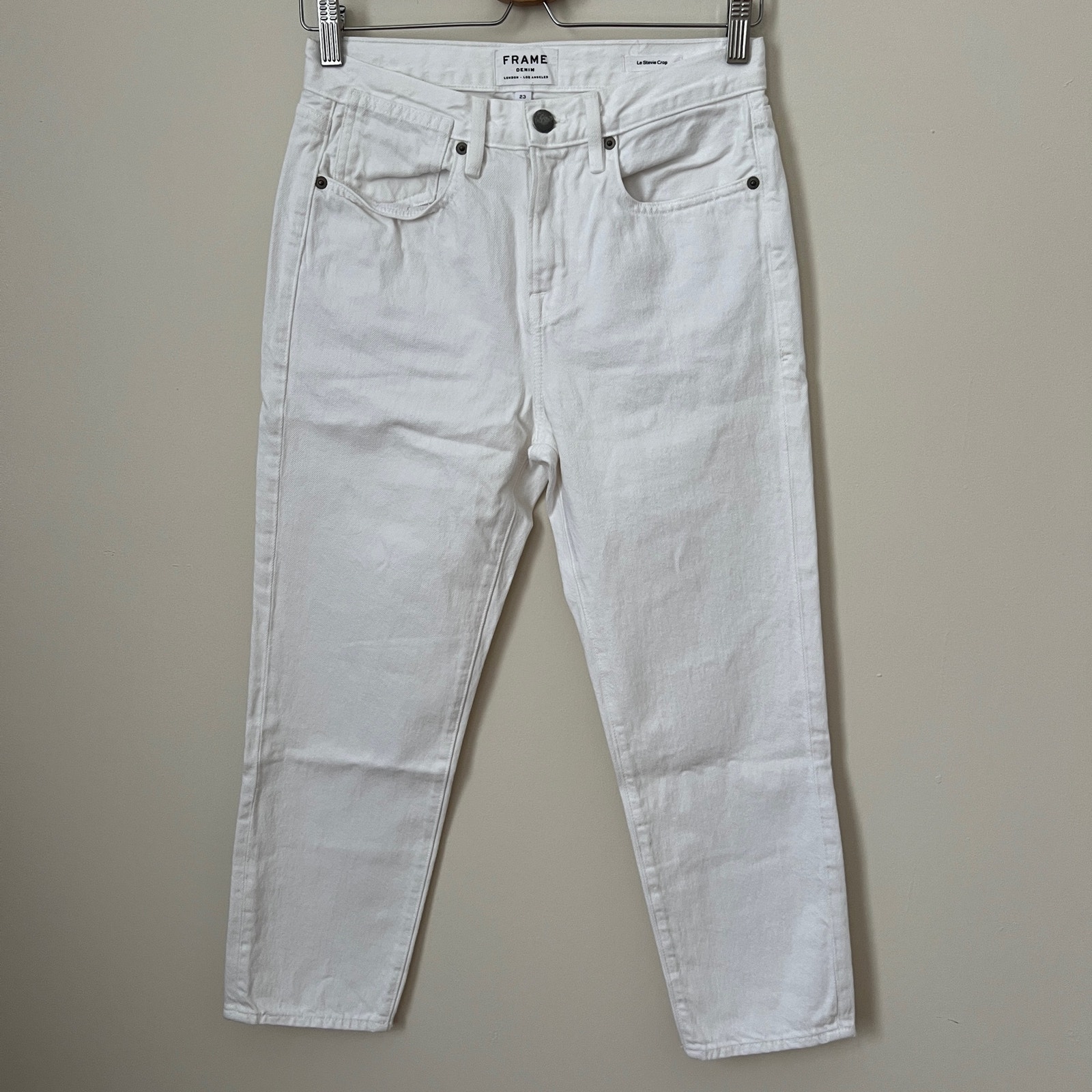 Frame Le Stevie Crop Jeans Women's White Size 23